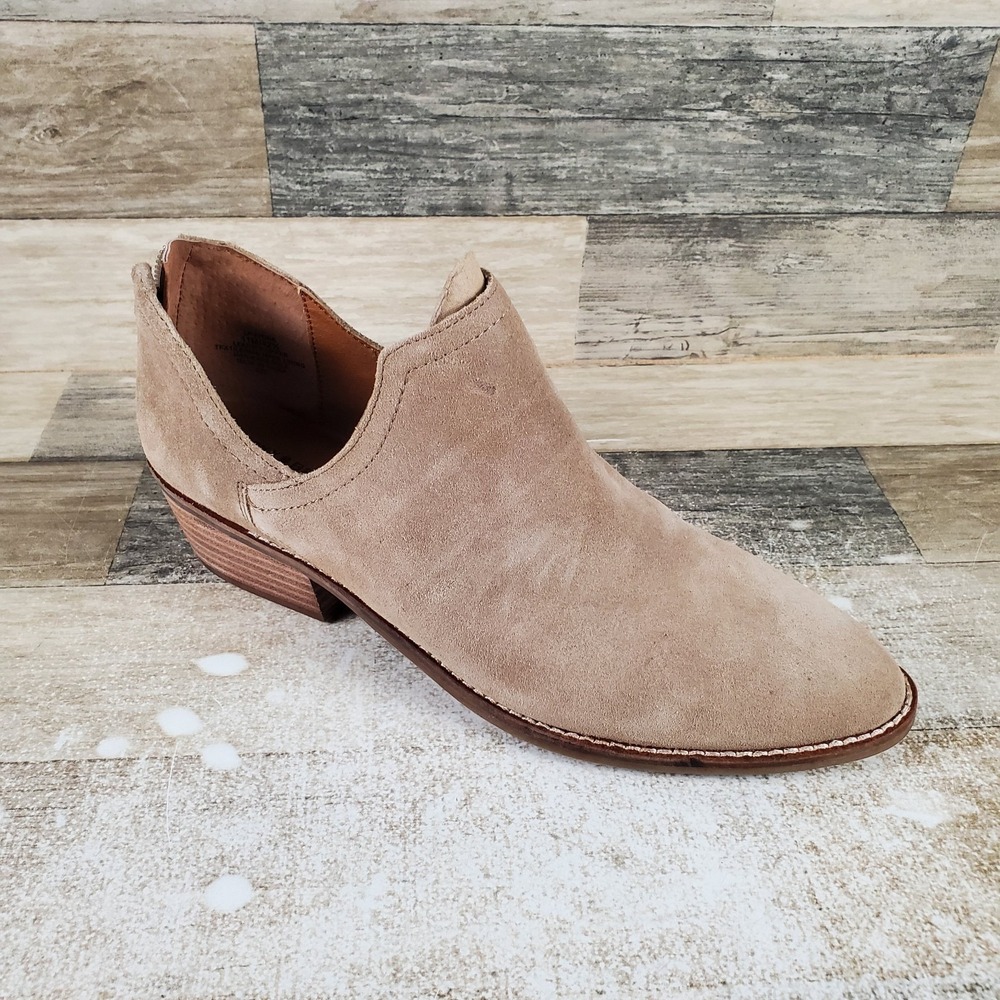 Lucky Brand Fitina Womens Booties Sz 11 M Oiled Suede Back Zip Round Toe Boots